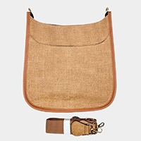 Woven Solid Crossbody Bag