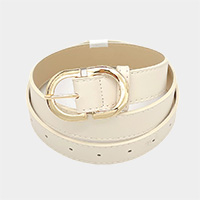 Solid Faux Leather Belt