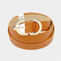 Solid Faux Leather Belt