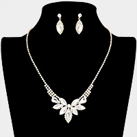 Marquise Stone Accented Rhinestone Necklace