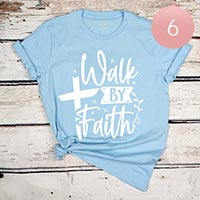 6PCS - Assorted Size Walk BY Faith Cross Graphic T-shirts