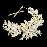 Stone Embellished Leaf Cluster Bun Wrap Headpiece