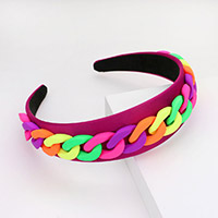 Multi Colored Chain Accented Fabric Headband