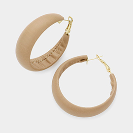 Faux Leather Hoop Earrings