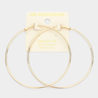 14K Gold Dipped Metal Hoop Earrings