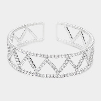 Split Rhinestone Cuff Evening Bracelet