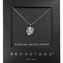 SECRET BOX_Sterling Silver Dipped Leaf Pendant Necklace