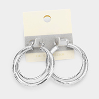 14K White Gold Filled Hoop Pin Catch Earrings