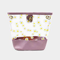 Daisy Pattern Transparent Tote Crossbody Bag