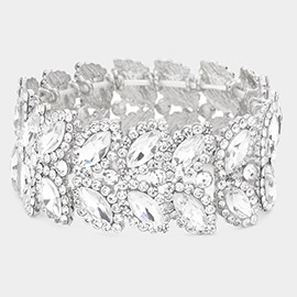 Marquise Stone Embellished Stretch Evening Bracelet