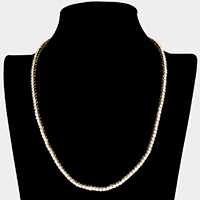 Cubic Zirconia Tennis Evening Necklace