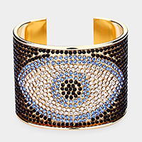 Evil Eye Rhinestone Paved Cuff Bracelet