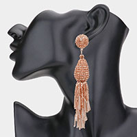 Beaded Tassel Dangle Earrings