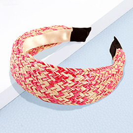 Two-Tone Raffia Braided Headband