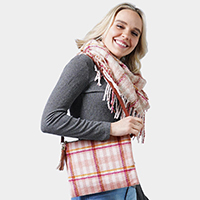 Plaid Check Crossbody / Clutch Bag