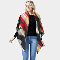 Western Pattern Jacquard Blanket Shawl