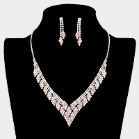 Rhinestone Pave V Shape Necklace