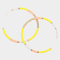 Heishi Beaded Hoop Earrings