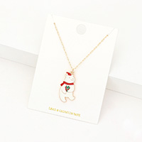 Enamel Christmas Bead Pendant Necklace