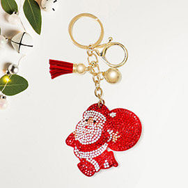 Bling Santa Tassel Keychain