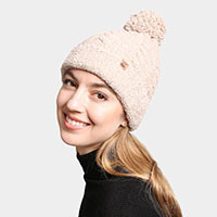 Solid Color Pom-Pom Beanie