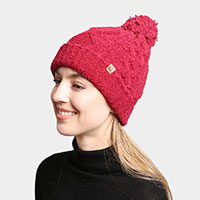 Solid Color Cable Knit Beanie