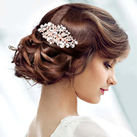 Teardrop Flower Stone Embellished Hair Comb