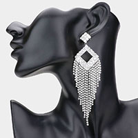 Rhinestone Pave Fringe Evening Earrings