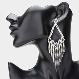 Rhinestone Fringe Evening Earrings