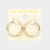 14K Gold Dipped Metal Pin Catch Hoop Earrings