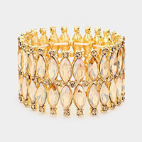 Marquise Stone Embellished Evening Bracelet