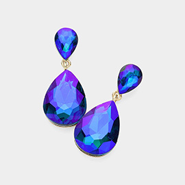 Crystal Double Teardrop Evening Earrings