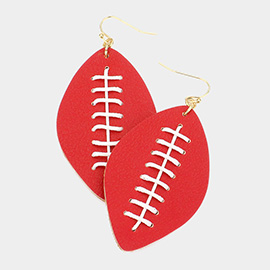 Faux Leather FootBall Dangle Earrings