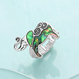 Abalone Elephant Stretch Ring