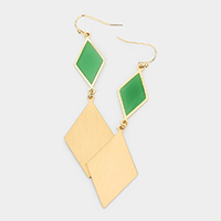 Double Rhombus Link Dangle Earrings