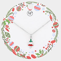 Enamel Christmas Tree Pendant Necklace