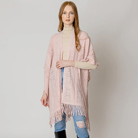 Solid Crochet Ruana Poncho