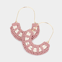 Woven Raffia Accented Dangle Earrings