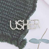 USHER Rhinestone Pin Brooch