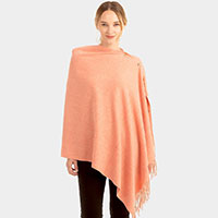 Soft Feel Texture Solid Cape / Scarf