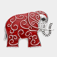 Stone Embellished Elephant Pin Brooch