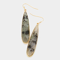 Natural Stone Teardrop Dangle Earrings