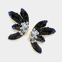 Sequin Embellished Butterfly Earrings