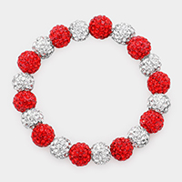 Colorful Shamballa Ball Stretch Bracelet