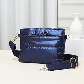 Solid Puffer Crossbody Bag