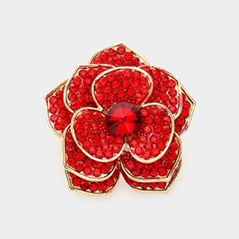 Rhinestone Flower Pin Brooch