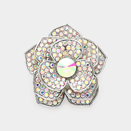 Rhinestone Flower Pin Brooch