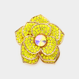 Rhinestone Flower Pin Brooch