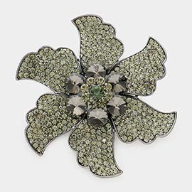 Rhinestone Flower Pin Brooch