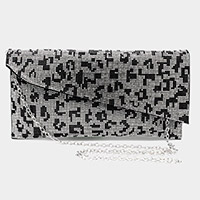 Bling Leopard Patterned Evening Clutch / Crossbody Bag